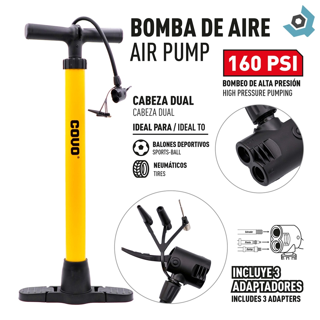 BOMBA DE AIRE MANUAL 160PSI COVO