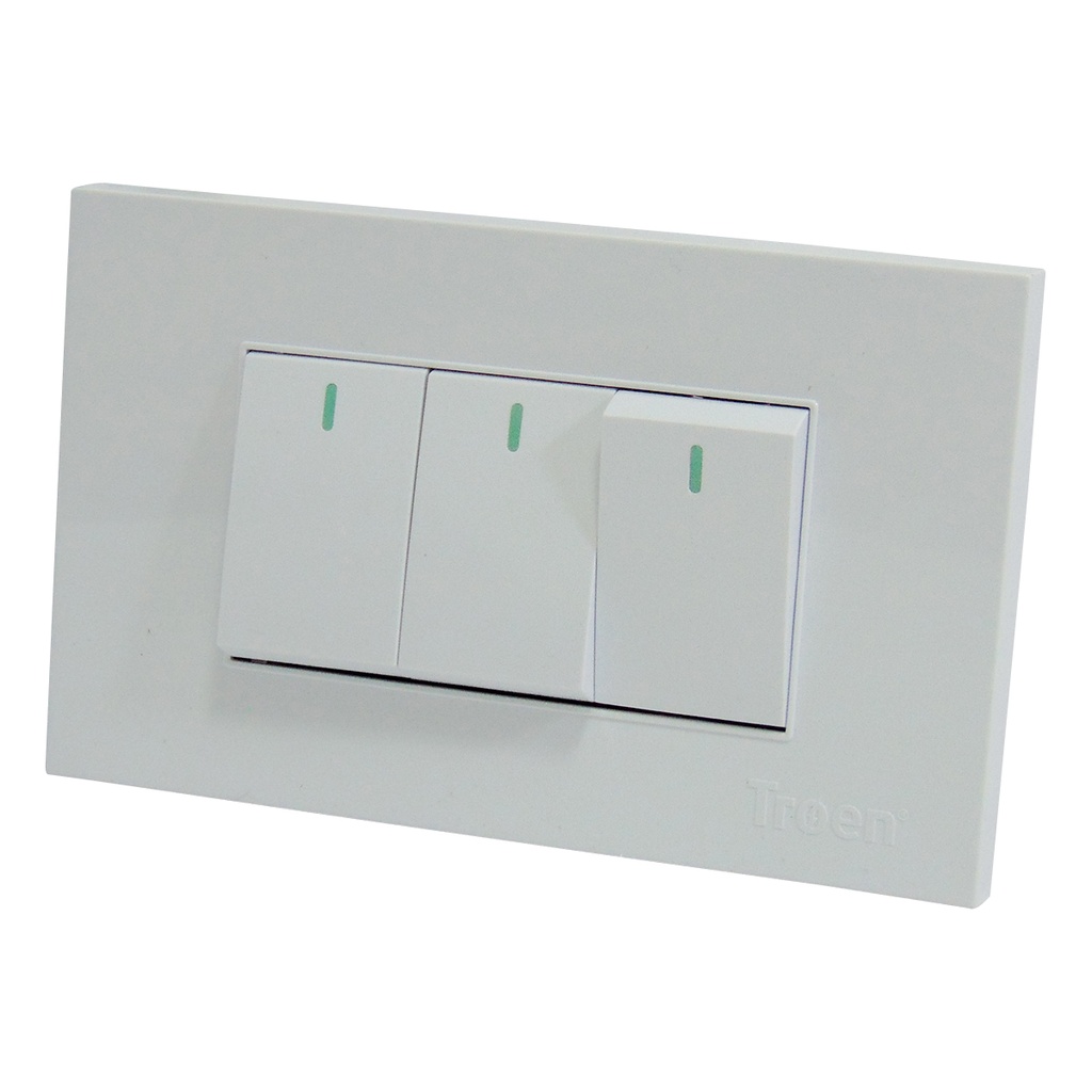 APAGADOR TRIPLE 3 WAY BLANCO TROEN
