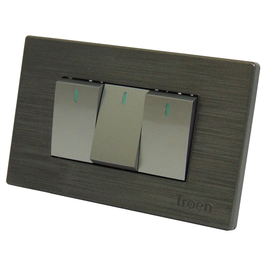 APAGADOR TRIPLE 3 WAY PLATEADO TROEN