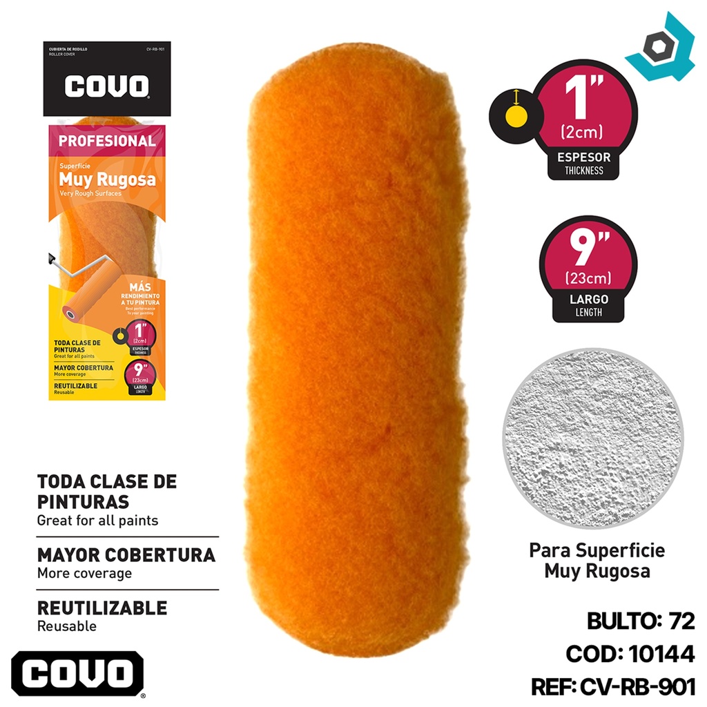 FUNDA PARA RODILLO 9" MUY RUGOSA COVO