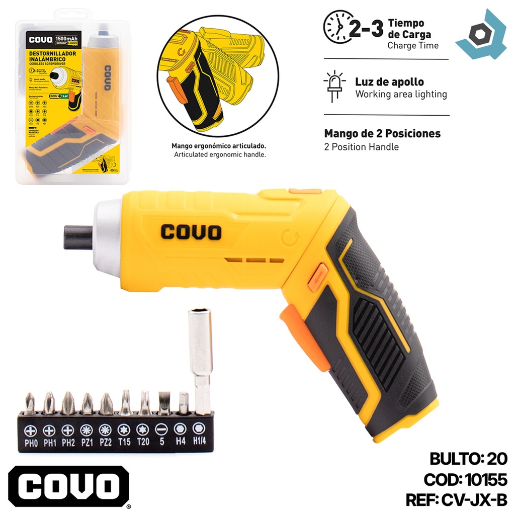 DESTORNILLADOR INALAMBRICO 3.6V COVO