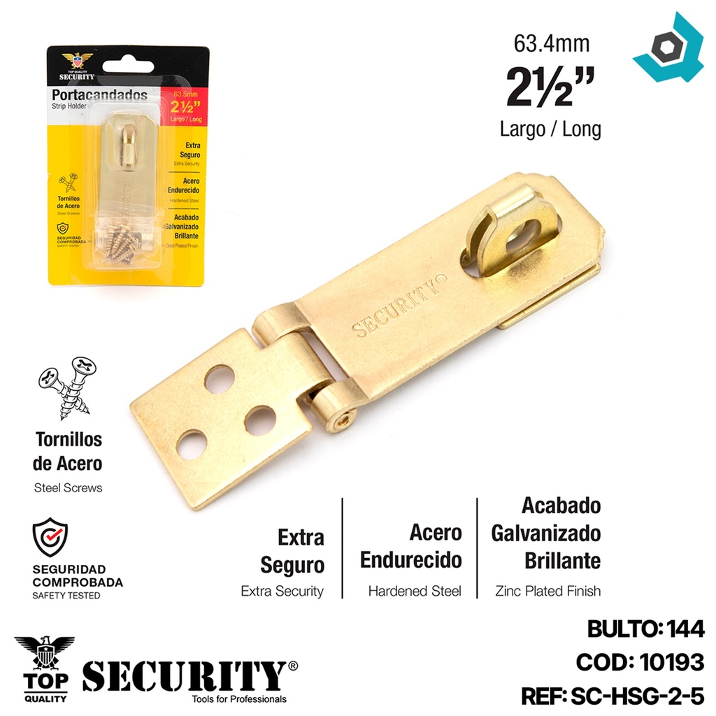 PORTA CANDADO 2.5" DORADO SECURITY