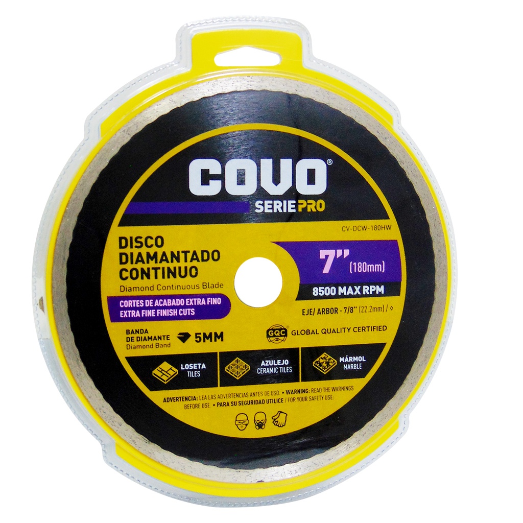 DISCO DIAMANTADO 7" CORTE CONTINUO COVO PRO