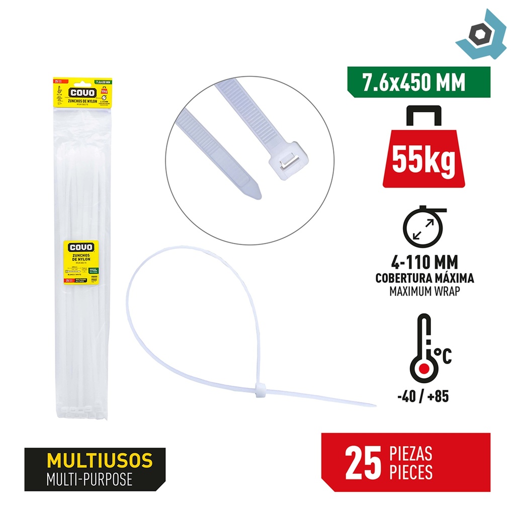 TIRRAJE NYLON BLANCO 7.6-450MM COVO