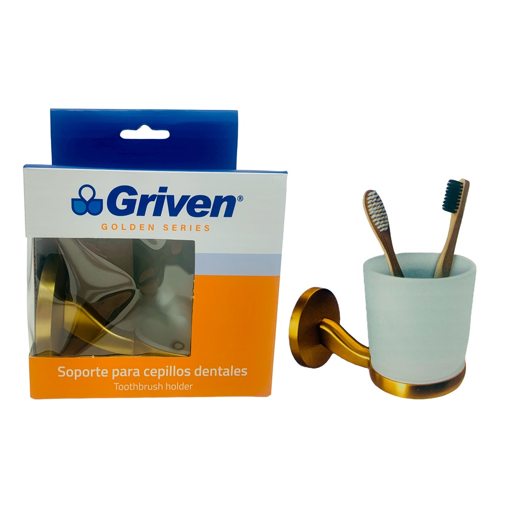 SOPORTE PARA CEPILLOS DE DIENTE DORADO GRIVEN GOLDEN