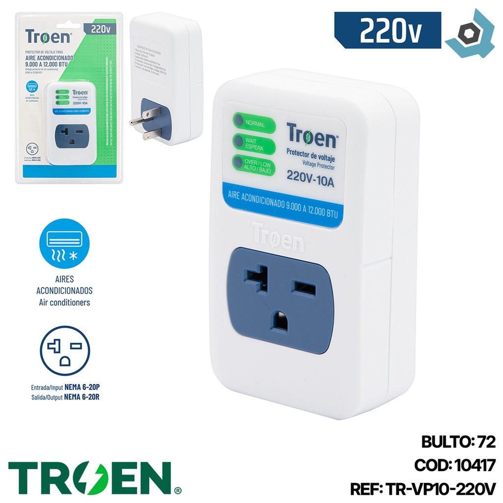 PROTECTOR DE VOLTAJE 220V PARA AIRE ACONDICIONADO TROEN