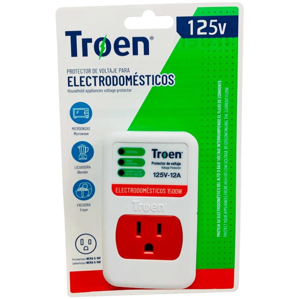 PROTECTOR DE VOLTAJE 125V PARA ELECTRODOMESTICOS TROEN
