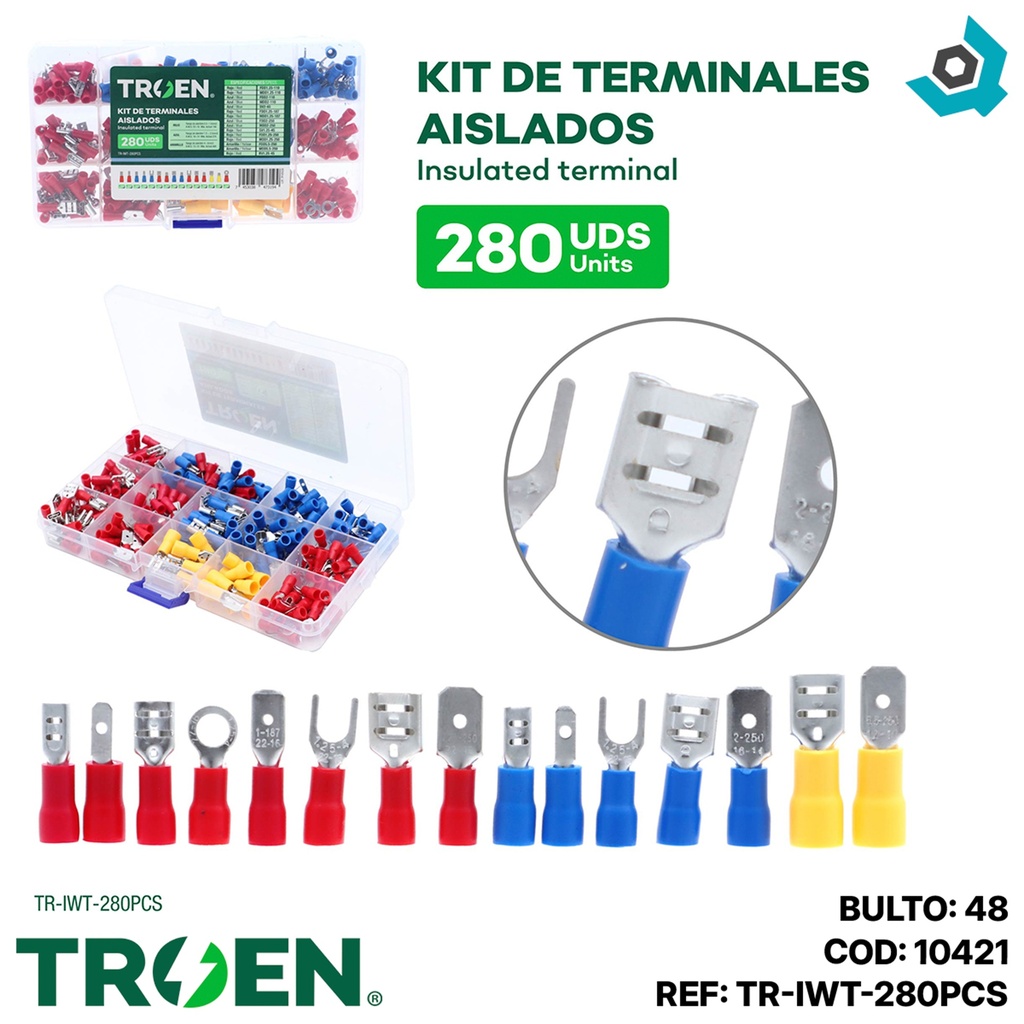 KIT DE TERMINALES AISLADOS 280 PIEZAS TROEN