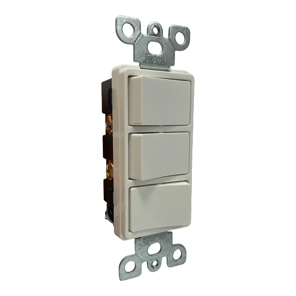 APAGADOR ELECTRICO TRIPLE BLANCO TROEN