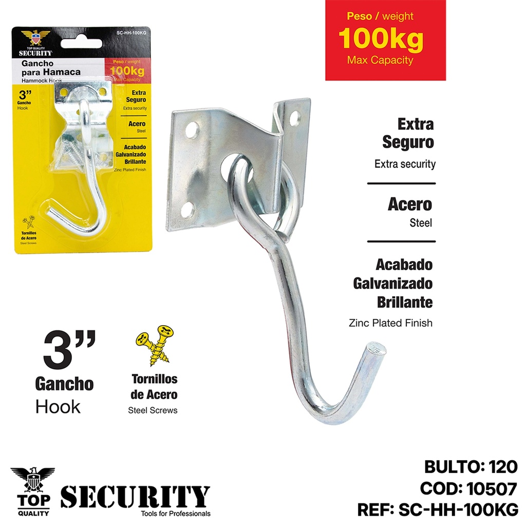 GANCHO PARA HAMACA 100KG SECURITY