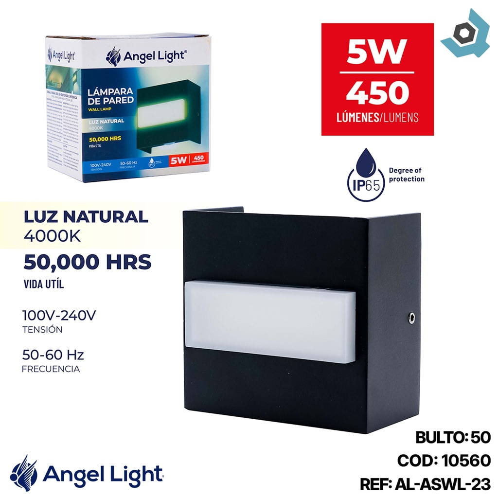 LAMPARA DE PARED 5W LUZ NATURAL ANGEL LIGHT
