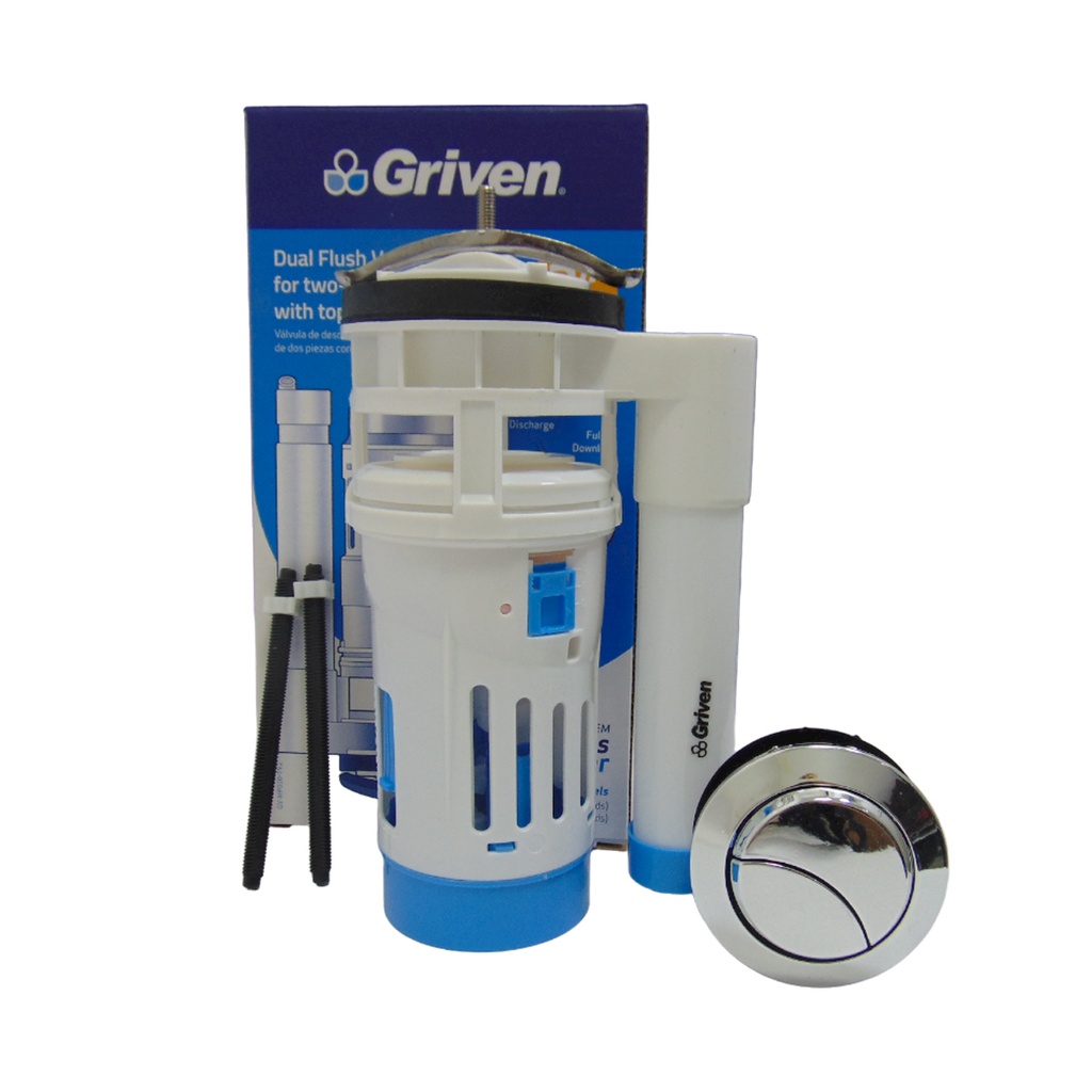 VALVULA DE DESCARGA DUAL PARA SANITARIO DE DOS PIEZAS CON BOTON GRIVEN