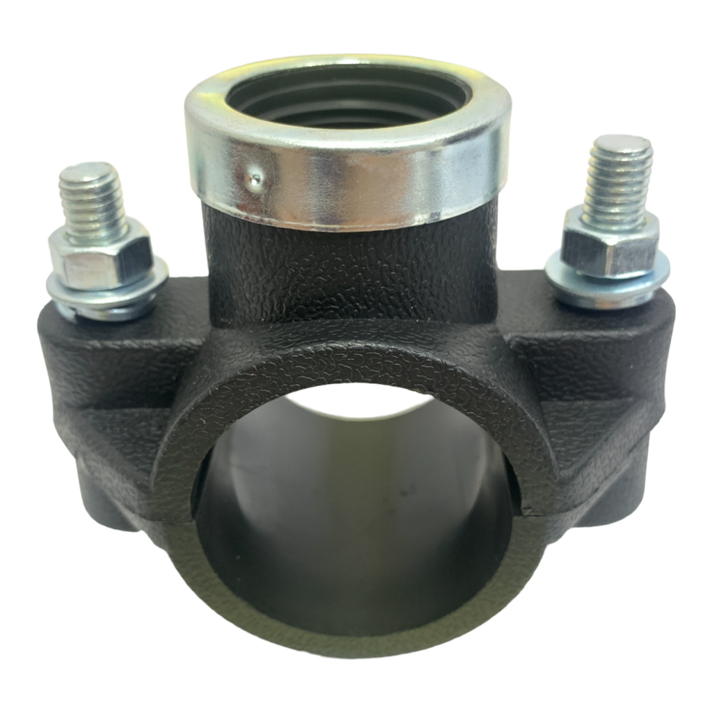 ABRAZADERA PARA RIEGO PP CON ROSCA 40MM X 3/4" TUBRICA