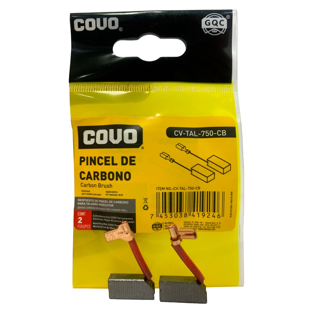 REPUESTO DE PINCEL DE CARBONO PARA TALADRO PERCUTOR 750W COVO