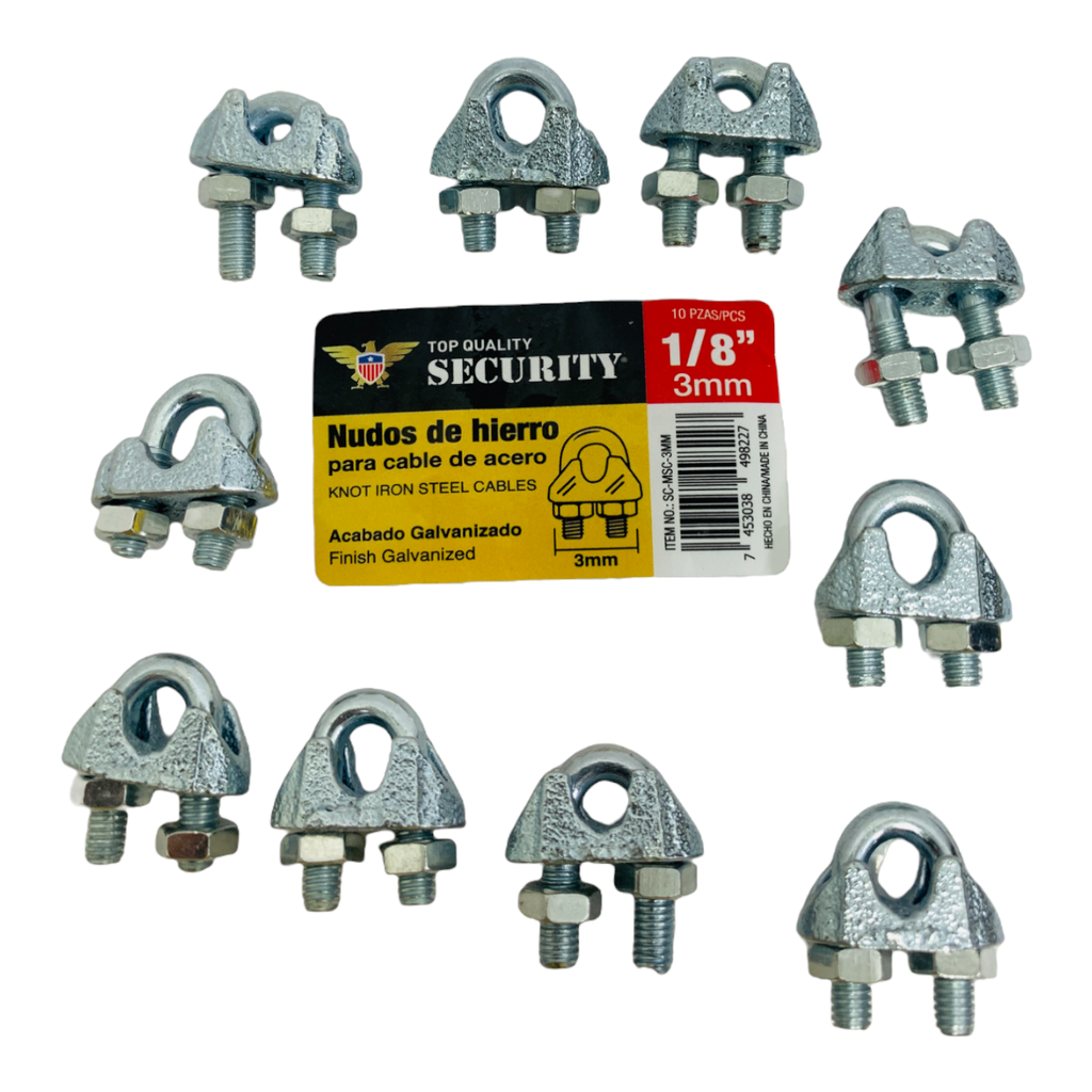 PERROS PARA GUAYAS DE HIERRO 1/8" SECURITY
