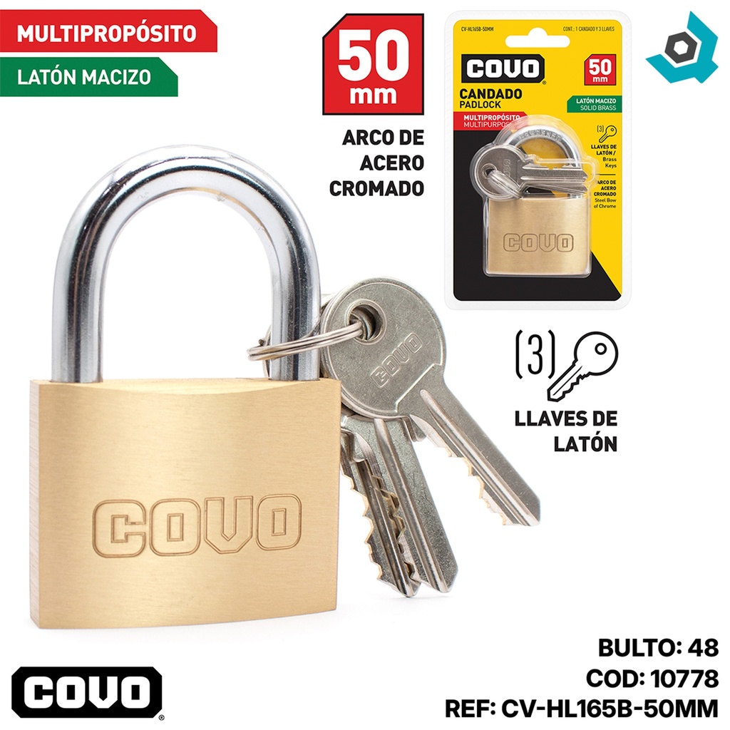 CANDADO 50MM MULTIPROPOSITO COVO