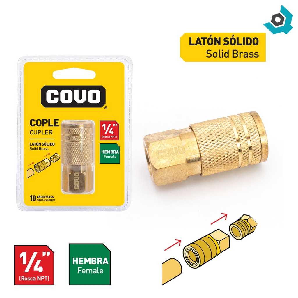 COPLE HEMBRA 1/4" COVO