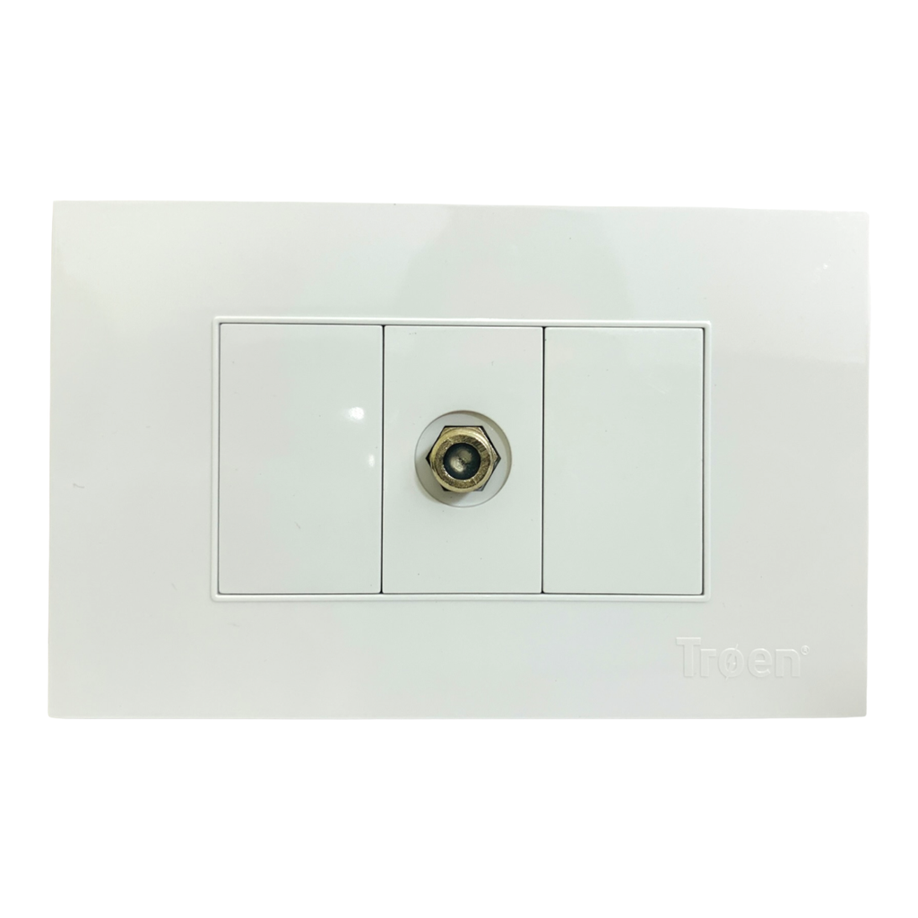 TOMA COAXIAL PARA CABLE DE TV BLANCO TROEN