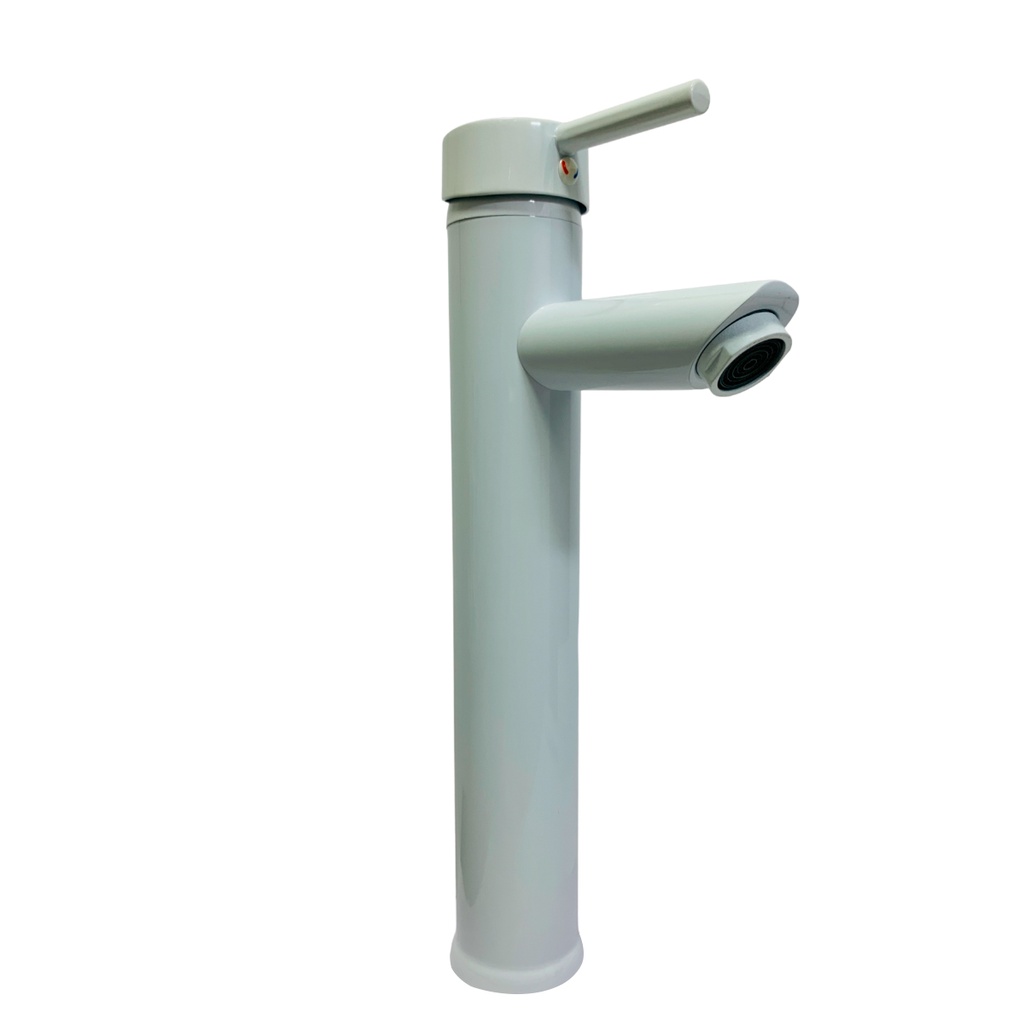 GRIFERIA PARA LAVAMANOS MONOMANDO CUELLO ALTO BLANCO GRIVEN