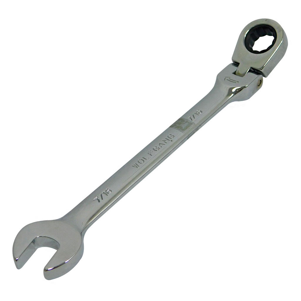 LLAVE COMBINADA 7/16" CON RATCHET MOVIBLE WOLFGANG