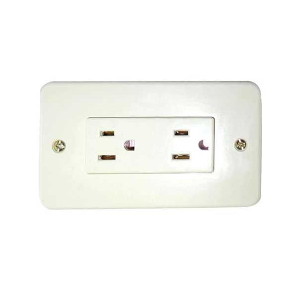 TOMACORRIENTE DOBLE BEIGE CON TIERRA