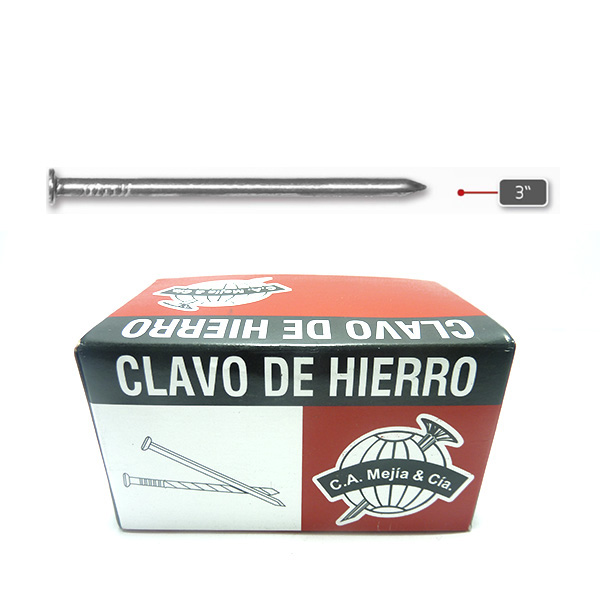 CLAVO DE HIERRO 3" X 3,7MM CALIBRE 9 (50X500GR) MEJIA