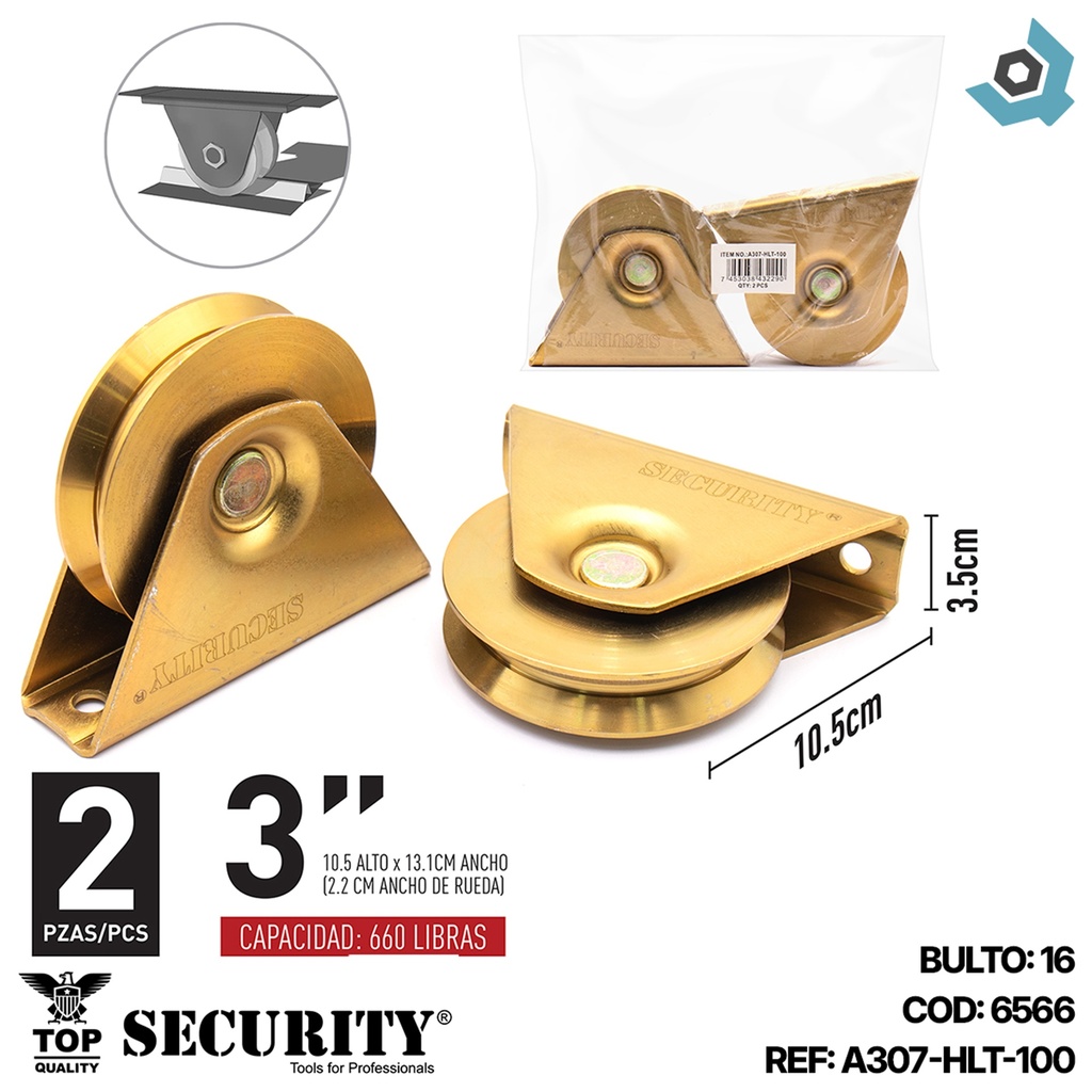 RUEDA O ROLDANA PARA PORTON 100MM - 4"