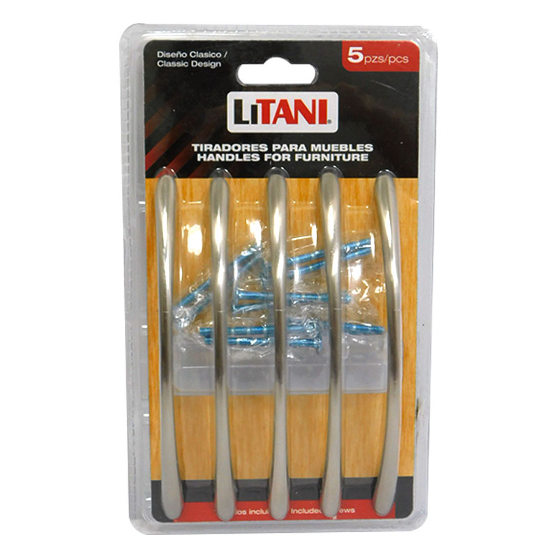 JUEGO DE TIRADORES 5PZAS 128MM LITANI