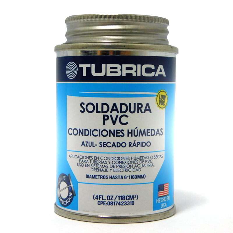 SOLDADURA PVC CONDICIONES HUMEDAS 1/32GL - 4FL.OZ/118CM3 TUBRICA