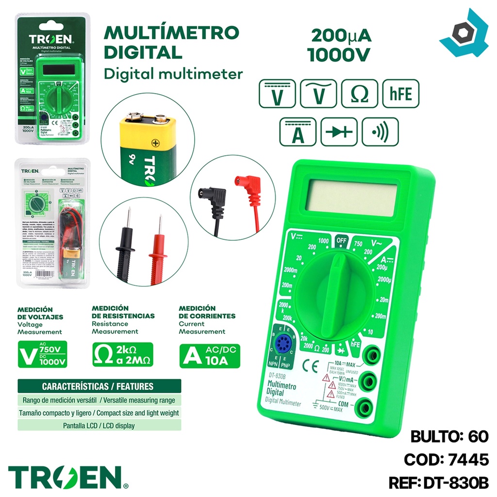 PROBADOR DE VOLTAJE DIGITAL TROEN