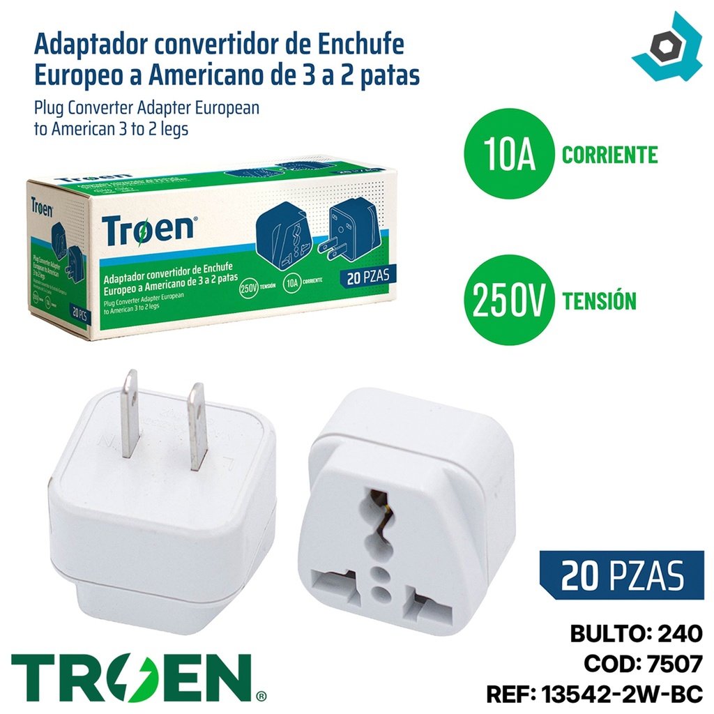 ADAPTADOR ELECTRICO MULTIPLE  TROEN