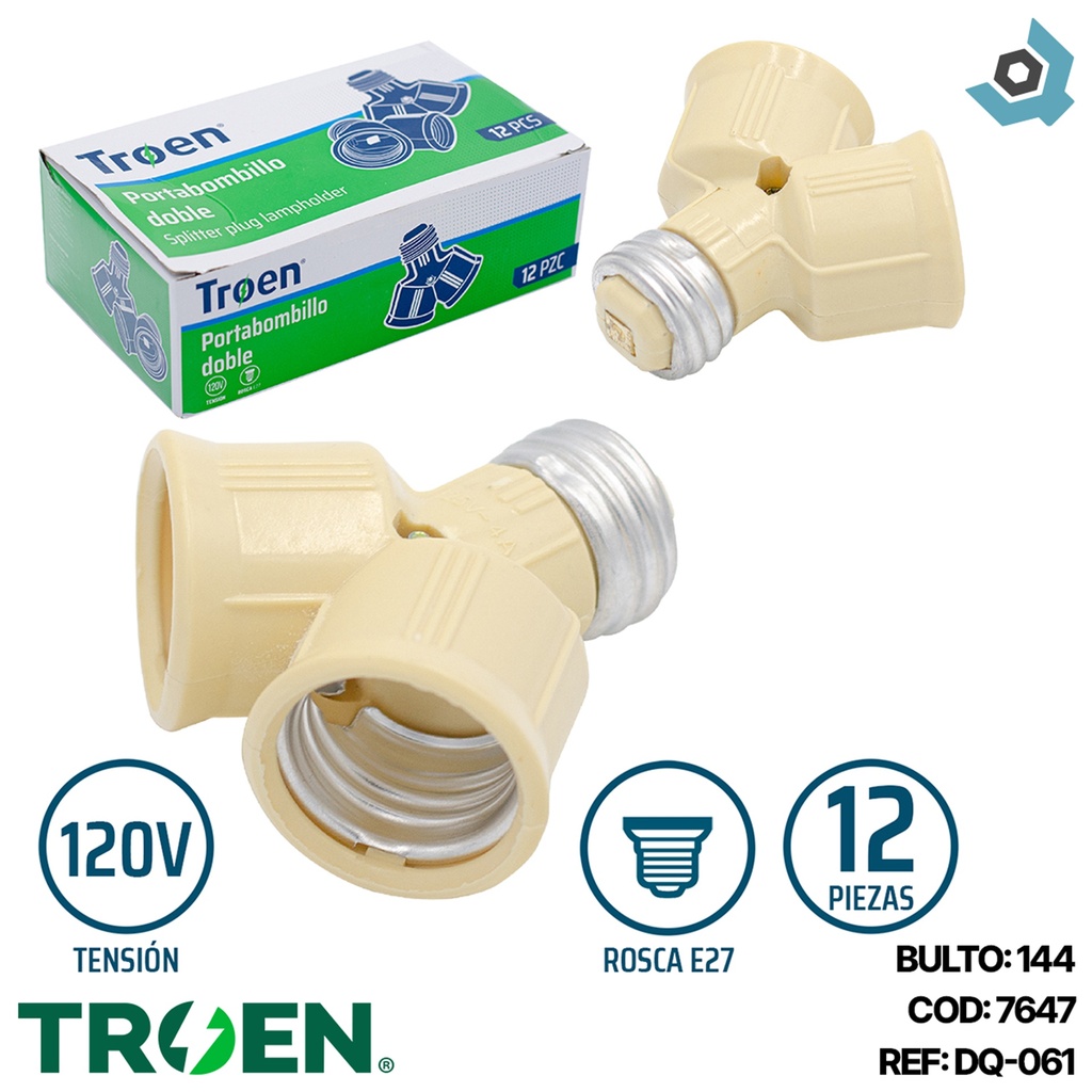 ADAPTADOR DOBLE PARA BOMBILLOS 110V TROEN