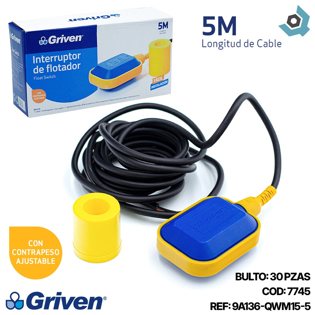 FLOTADOR INTERRUPTOR 5 METROS GRIVEN