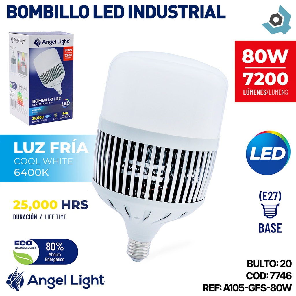 BOMBILLO LED INDUSTRIAL 80W ANGEL LIGHT