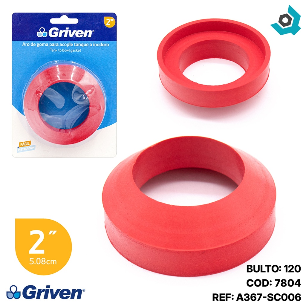 ARO DE GOMA 2" PARA ACOPLE TANQUE A INODORO GRIVEN