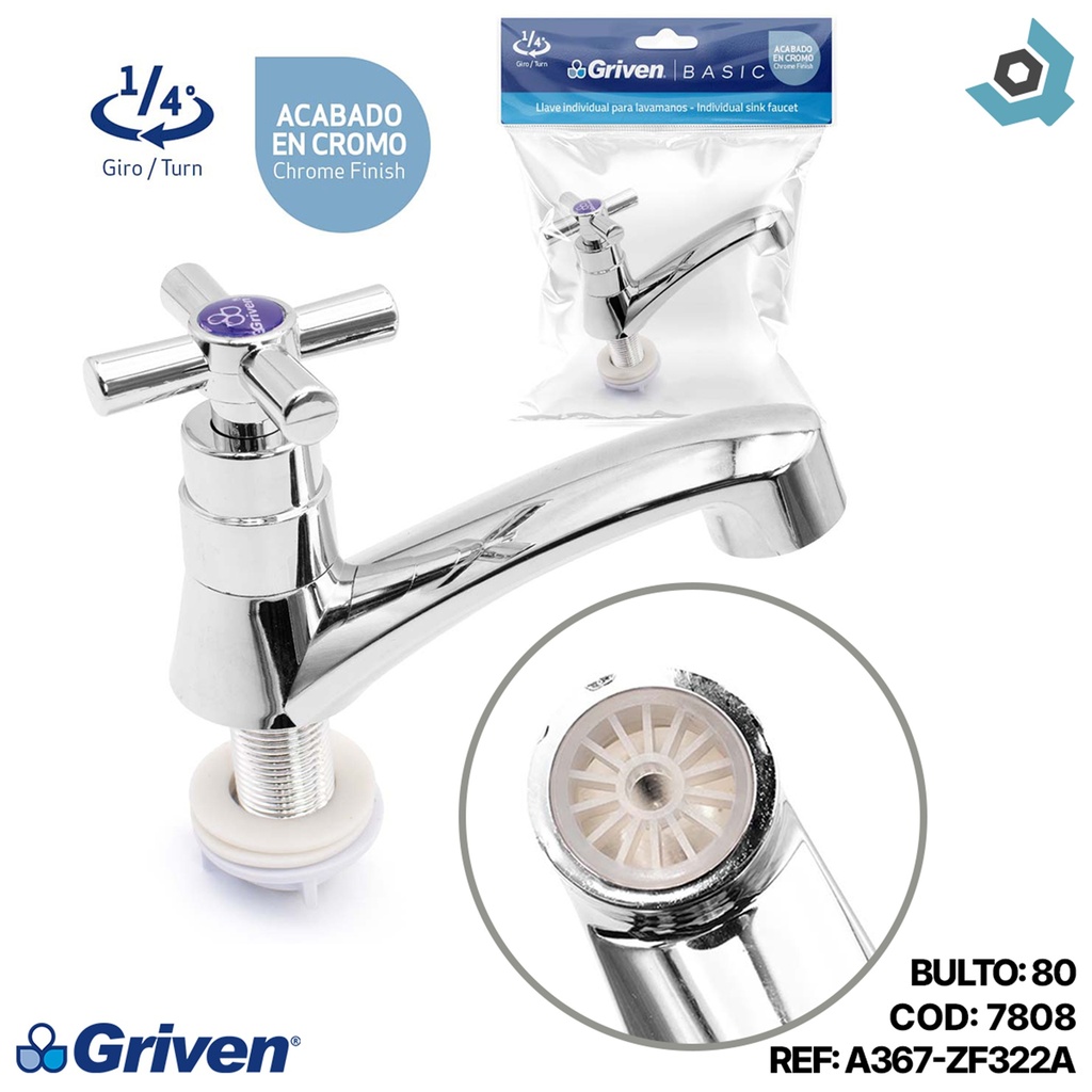 GRIFERIA PARA LAVAMANOS INDIVIDUAL GRIVEN
