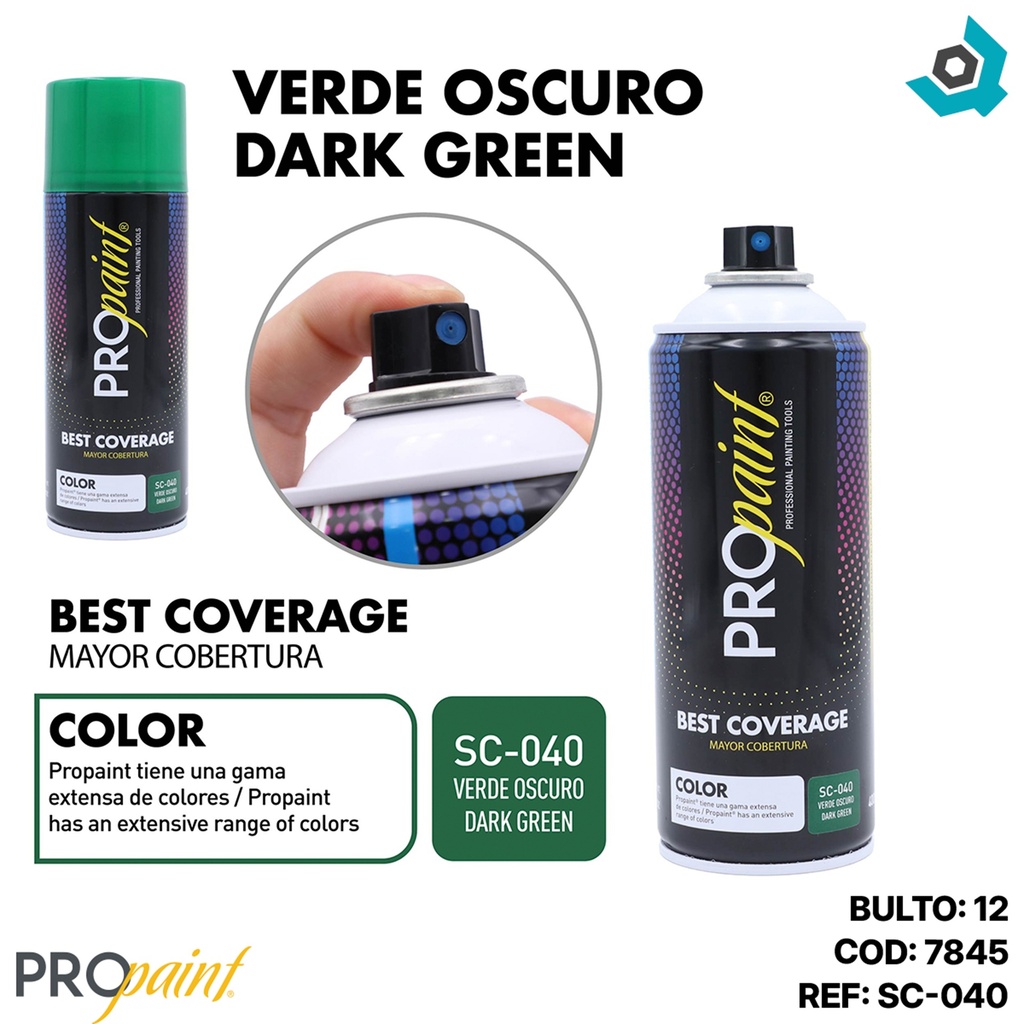 PINTURA EN SPRAY VERDE OSCURO PRO PAINT