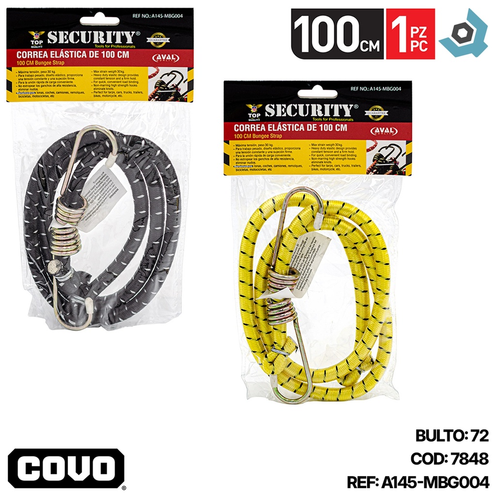 CUERDA ELASTICA PARA EQUIPAJE 100CM SECURITY