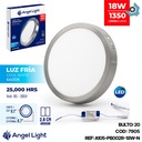 LAMPARA LED SUPERFICIAL REDONDA 18W NIQUELADA LUZ BLANCA ANGEL LIGHT