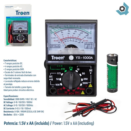 [7986] PROBADOR DE VOLTAJE ANALOGICO TROEN