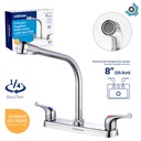 GRIFERIA PARA FREGADERO 8" CUELLO DE COBRA GRIVEN