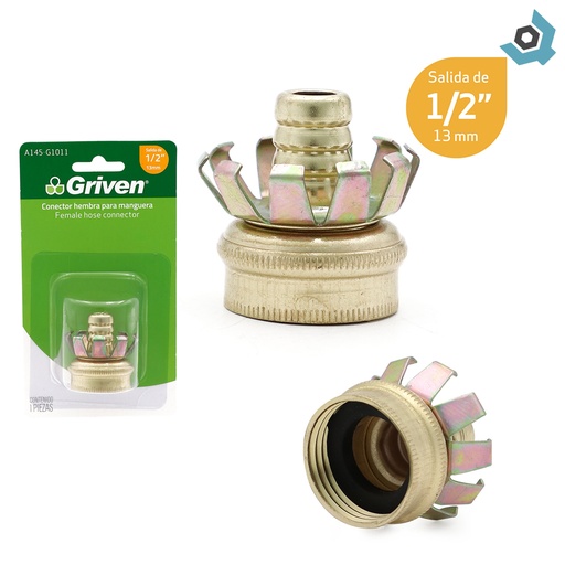 [8105] CONECTOR HEMBRA 1/2" PARA MANGUERA GRIVEN