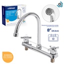 GRIFERIA PARA FREGADERO 8" MANIJA CRUZ GRIVEN