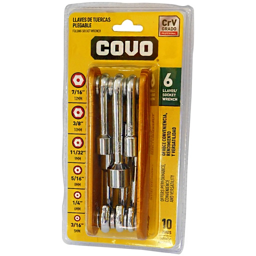 [8183] JUEGO DE LLAVES HEXAGONAL 6 EN 1 COVO