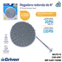 REGADERA PARA BANO 8" REDONDA GRIVEN