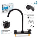 GRIFERIA PARA FREGADERO 8" MANIJA CRUZ GRIVEN BLACK