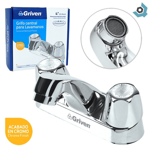 [8294] GRIFERIA PARA LAVAMANOS 4" CENTRAL GRIVEN