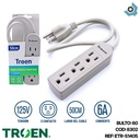 REGLETA ELECTRICA 3 TOMAS CON TIERRA TROEN