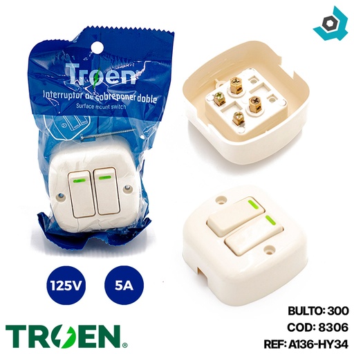 [8306] APAGADOR DOBLE SUPERFICIAL TROEN