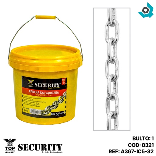 [8321] CADENA 5/32" DE ACERO GALVANIZADO SECURITY